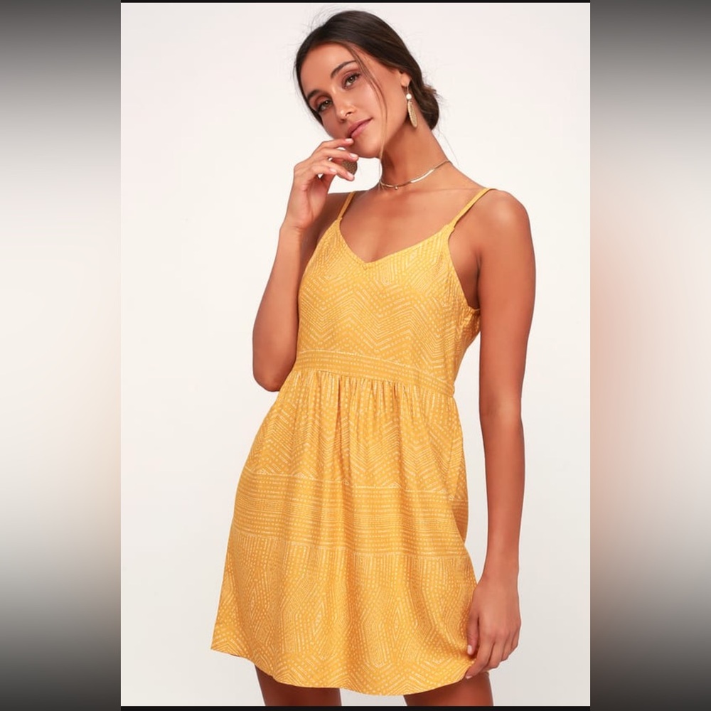 Yellow Spaghetti Strap Dress